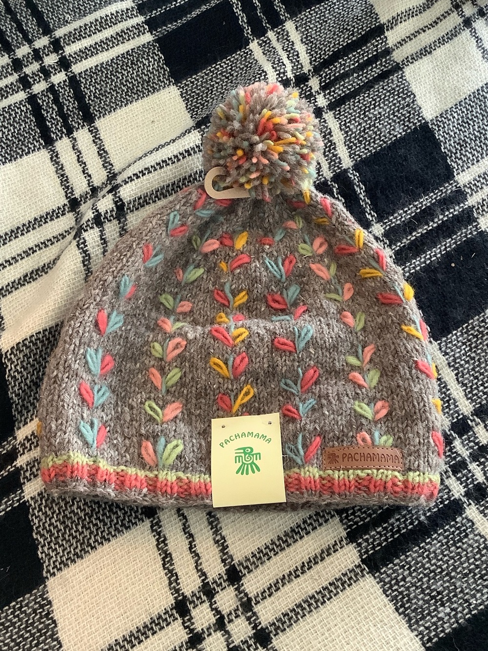 Pachamama wool knit Kylemore bobble beanie